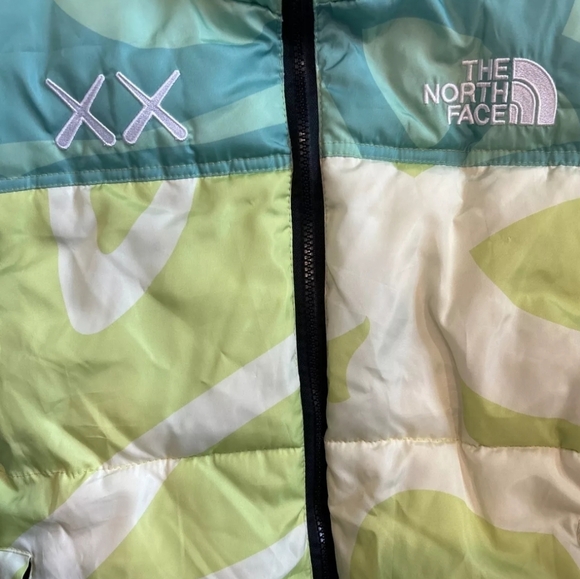 The North Face x KAWS Retro 1996 Nuptse Men's Medium Puffer Jacket -Safety Green - Picture 4 of 11
